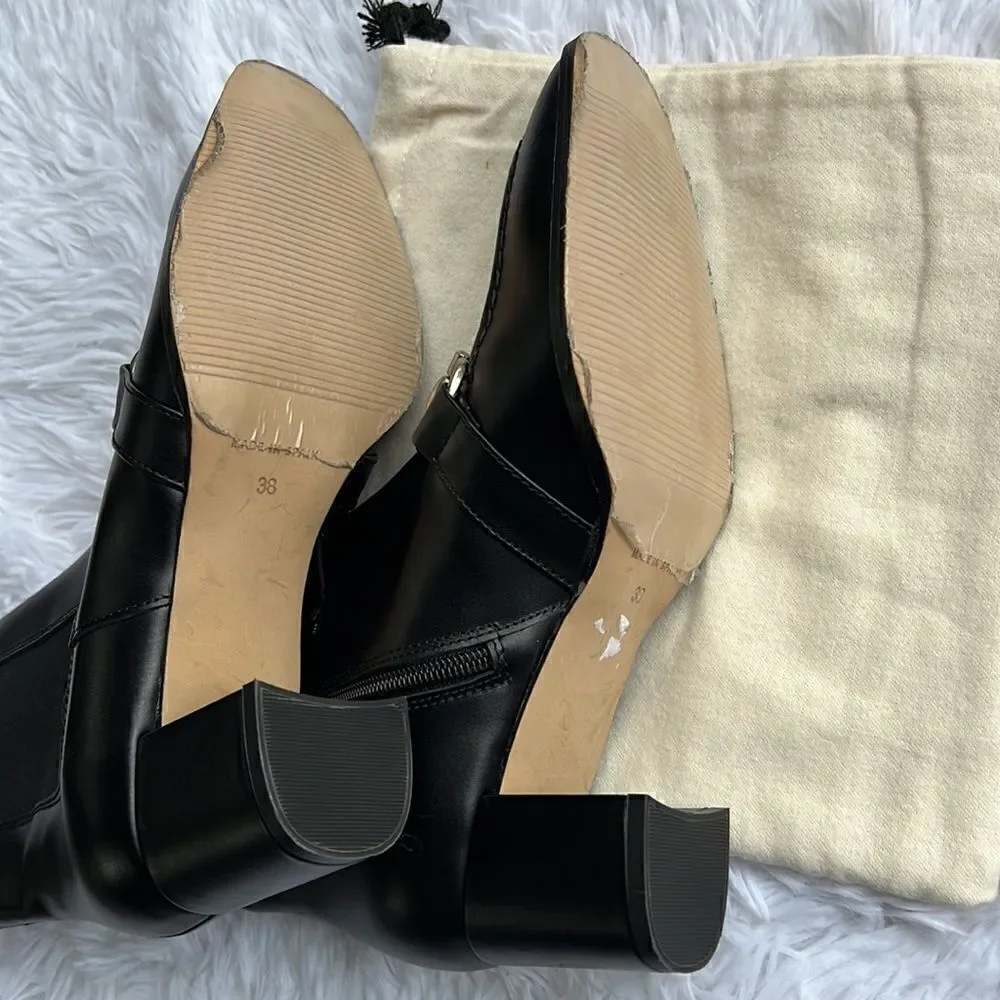 Renatta Jop Leather Ankle Boots with bit hardware size 7
